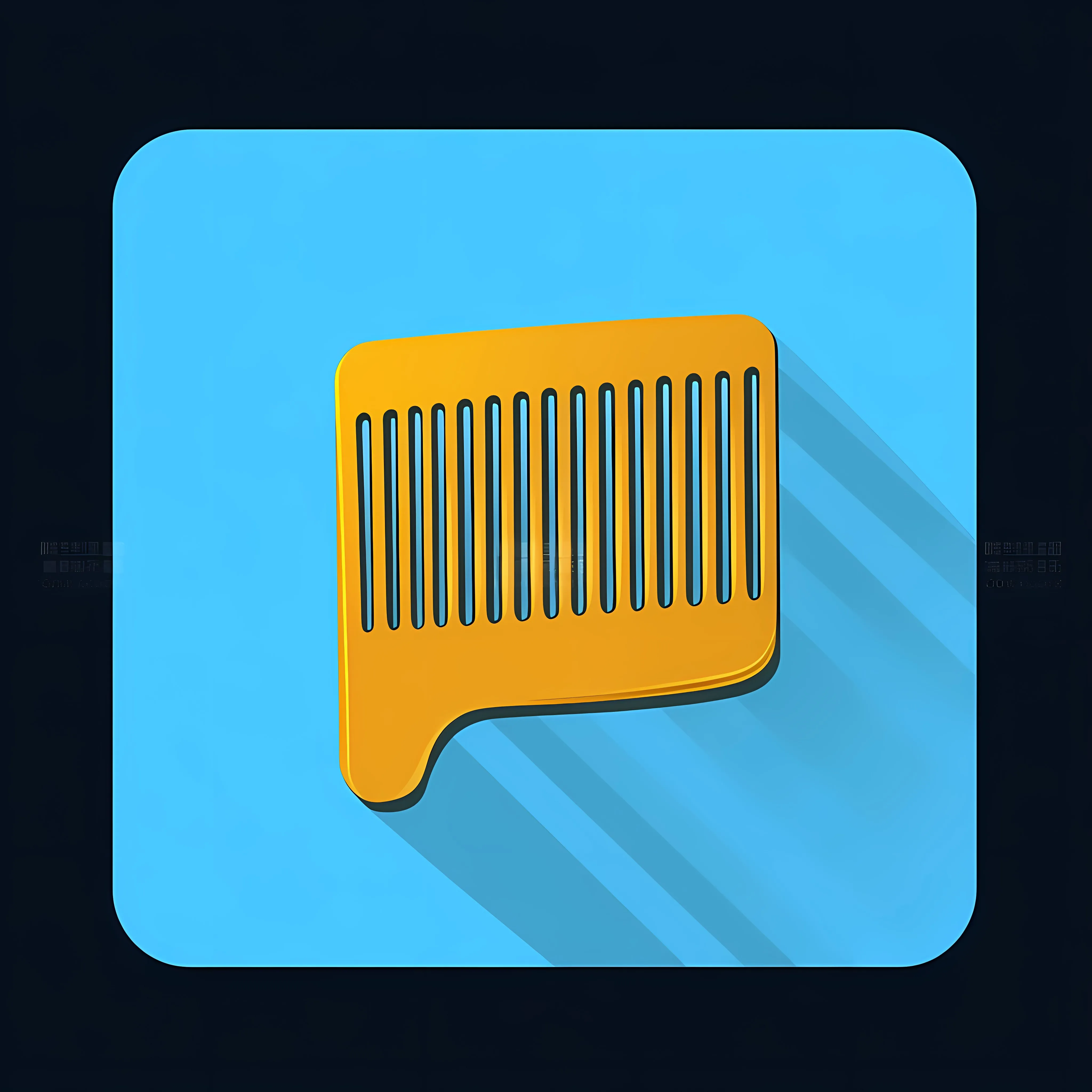 Flat Comb Icon with Long Shadow on Blue Background — free download from Dotvec