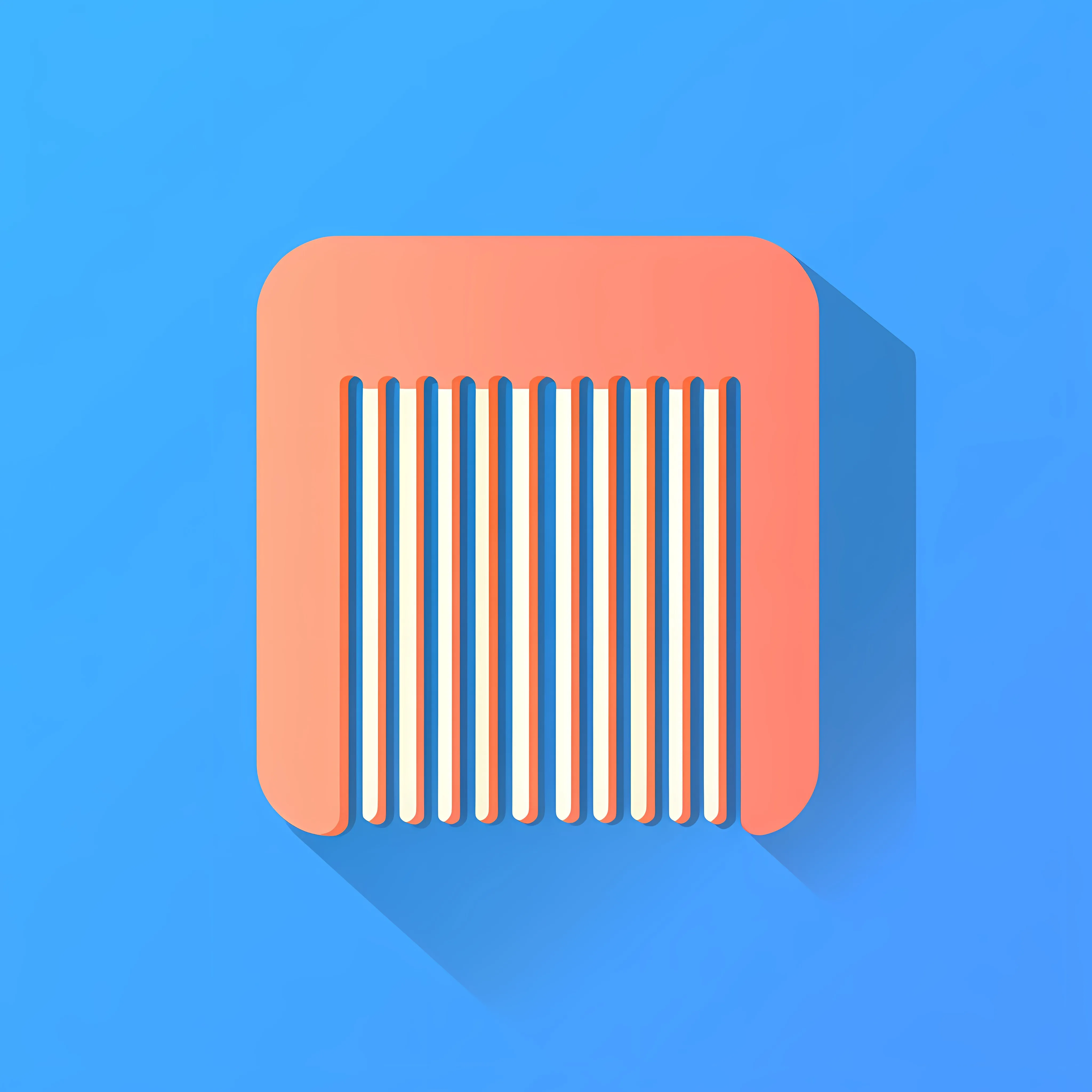 Flat Comb Icon with Long Shadow on Blue — free download from Dotvec