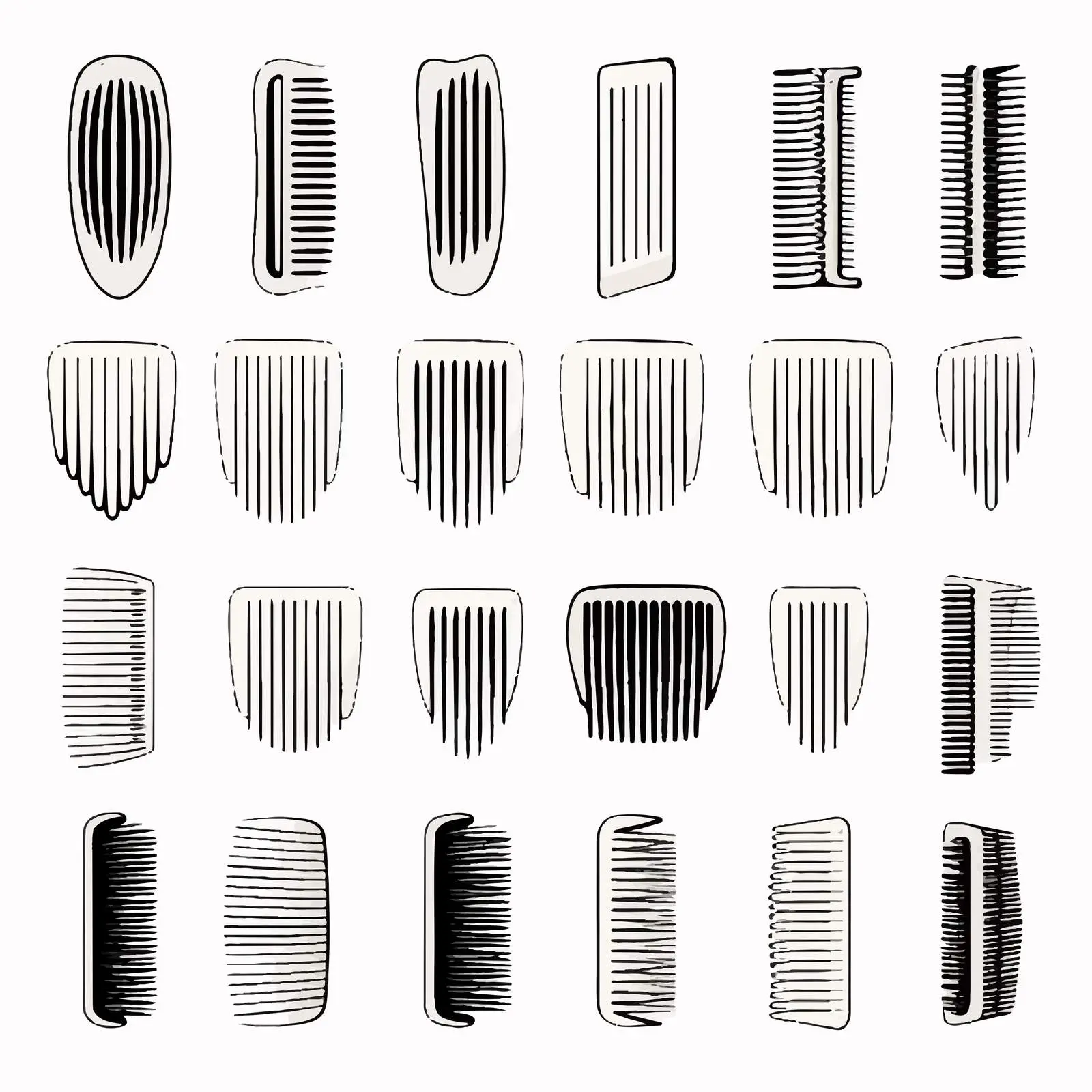 Comb Outline Vector Illustration on White Background — free download from Dotvec