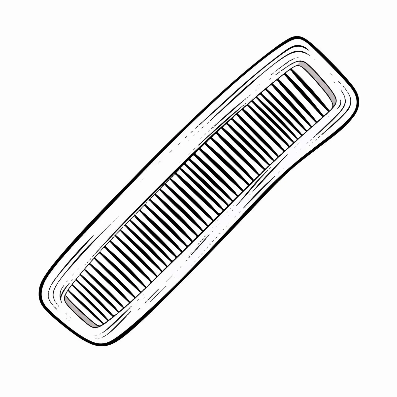 Comb Outline Vector Illustration on White Background — free download from Dotvec