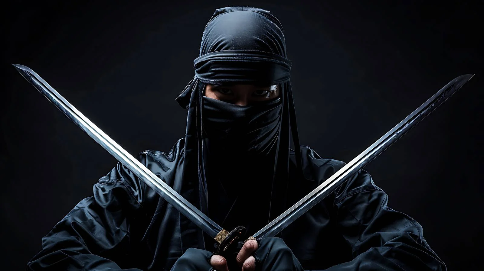 Martial artist showcasing dual sword technique — free download from Dotvec