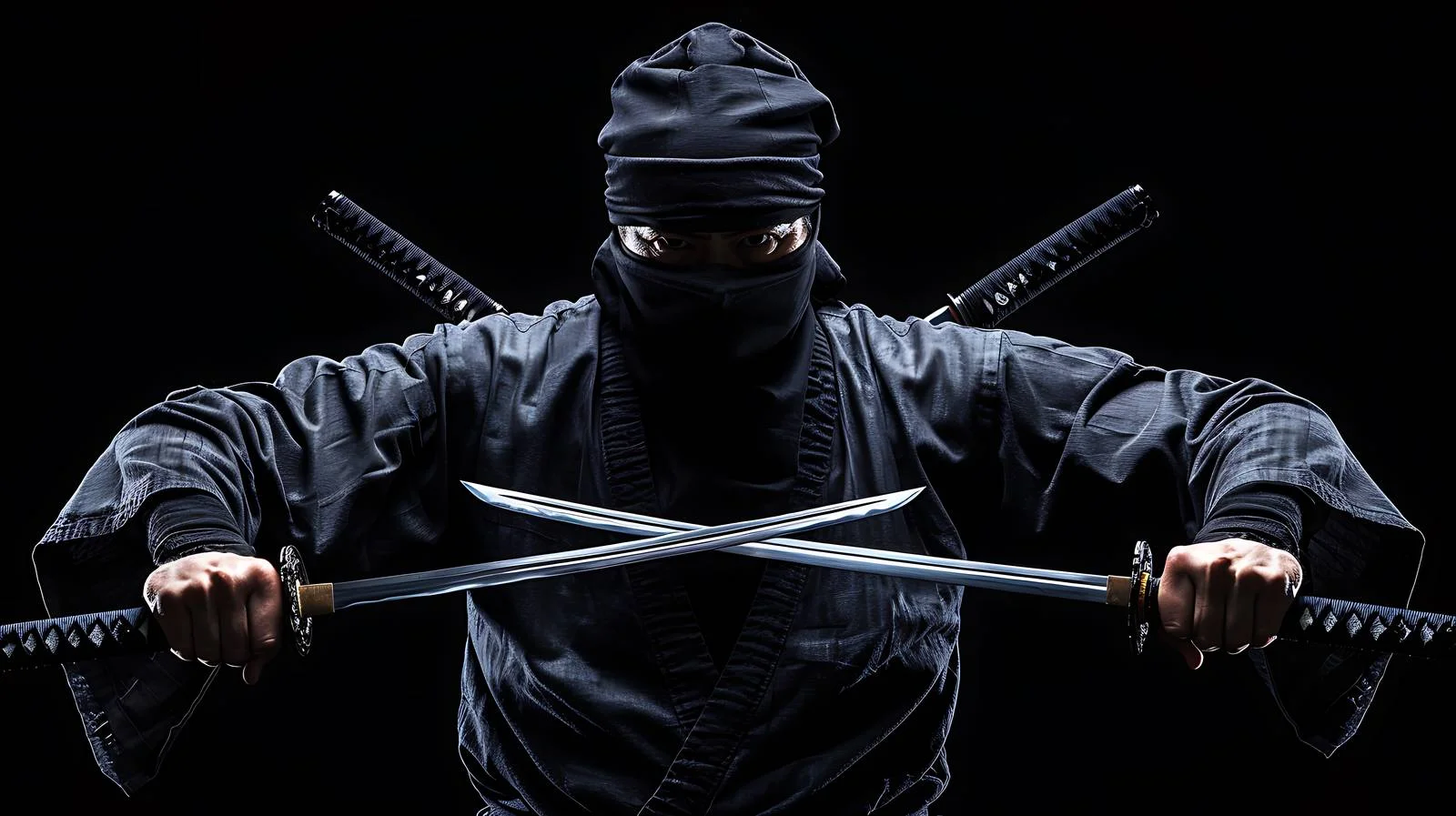 Master Samurai in Battle Stance on Ebony — free download from Dotvec