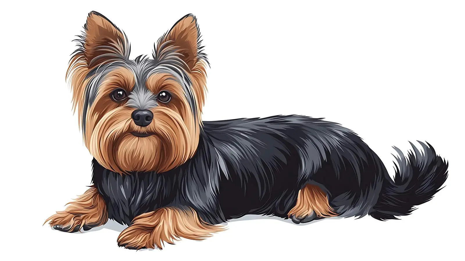 Yorkshire Terrier Being Combed on White Background — free download from Dotvec