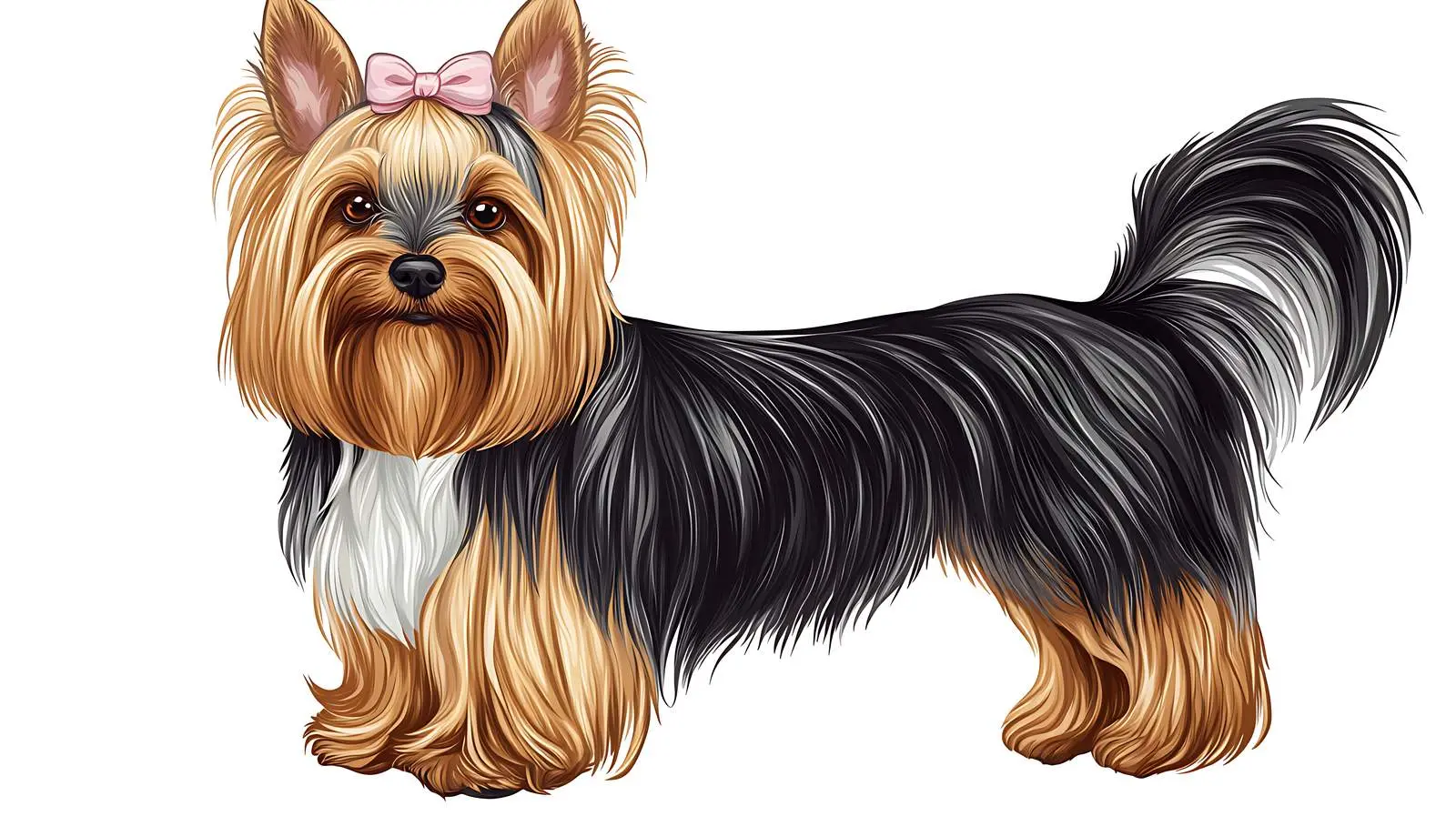 Yorkshire Terrier Combing on White Background — free download from Dotvec
