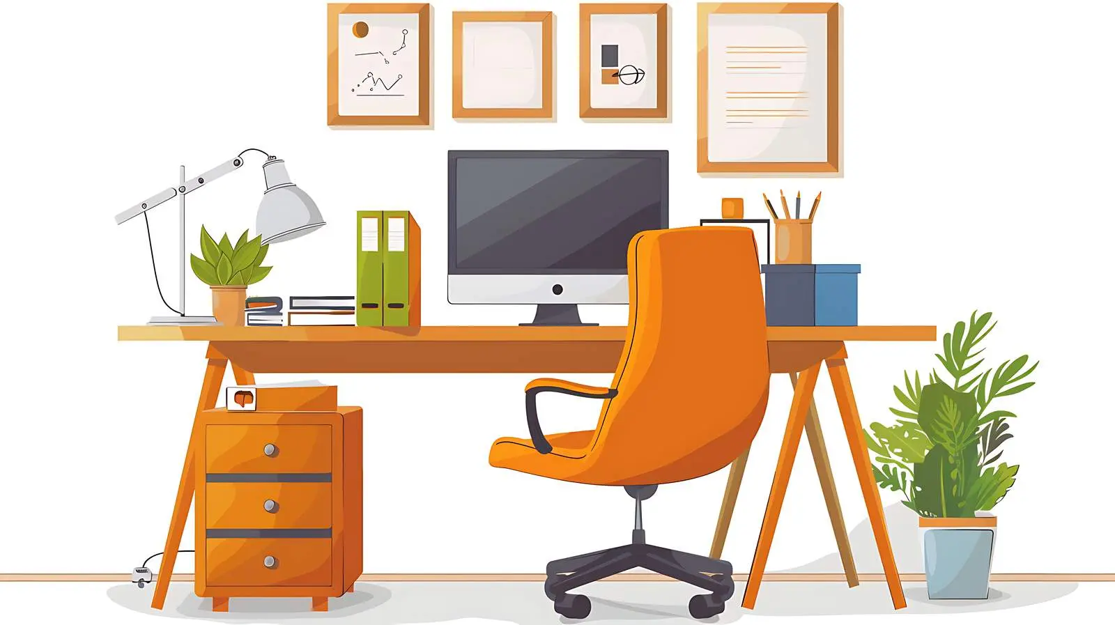 Comfortable Home Office Workspace Interior Design — free download from Dotvec