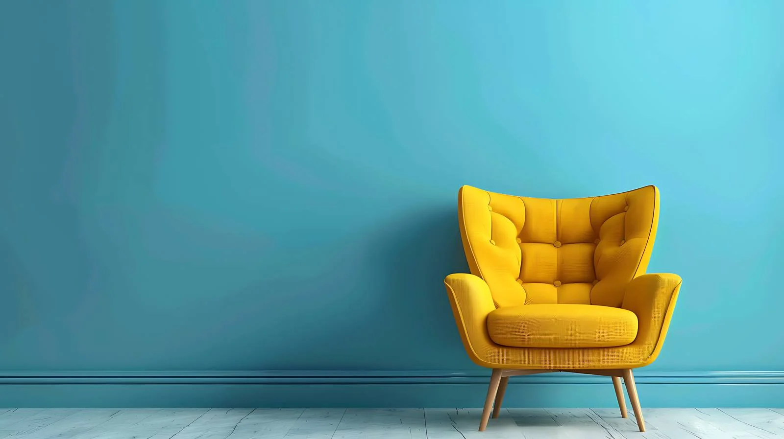Stylish Yellow Armchair on Blue Background — free download from Dotvec