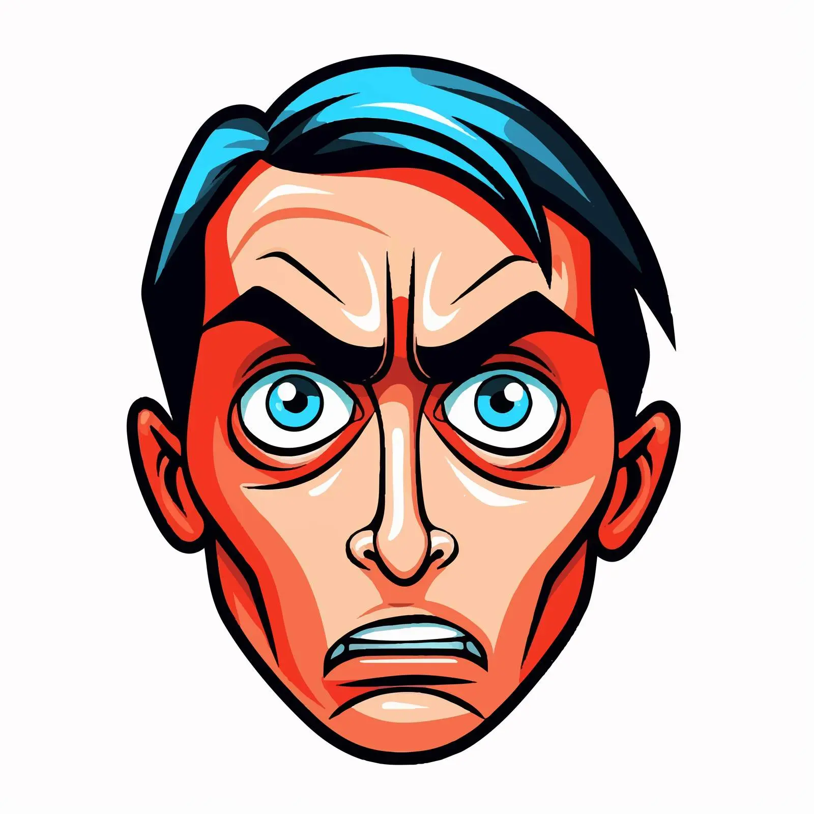 Cartoon Comic Face Icon Vector Illustration — free download from Dotvec