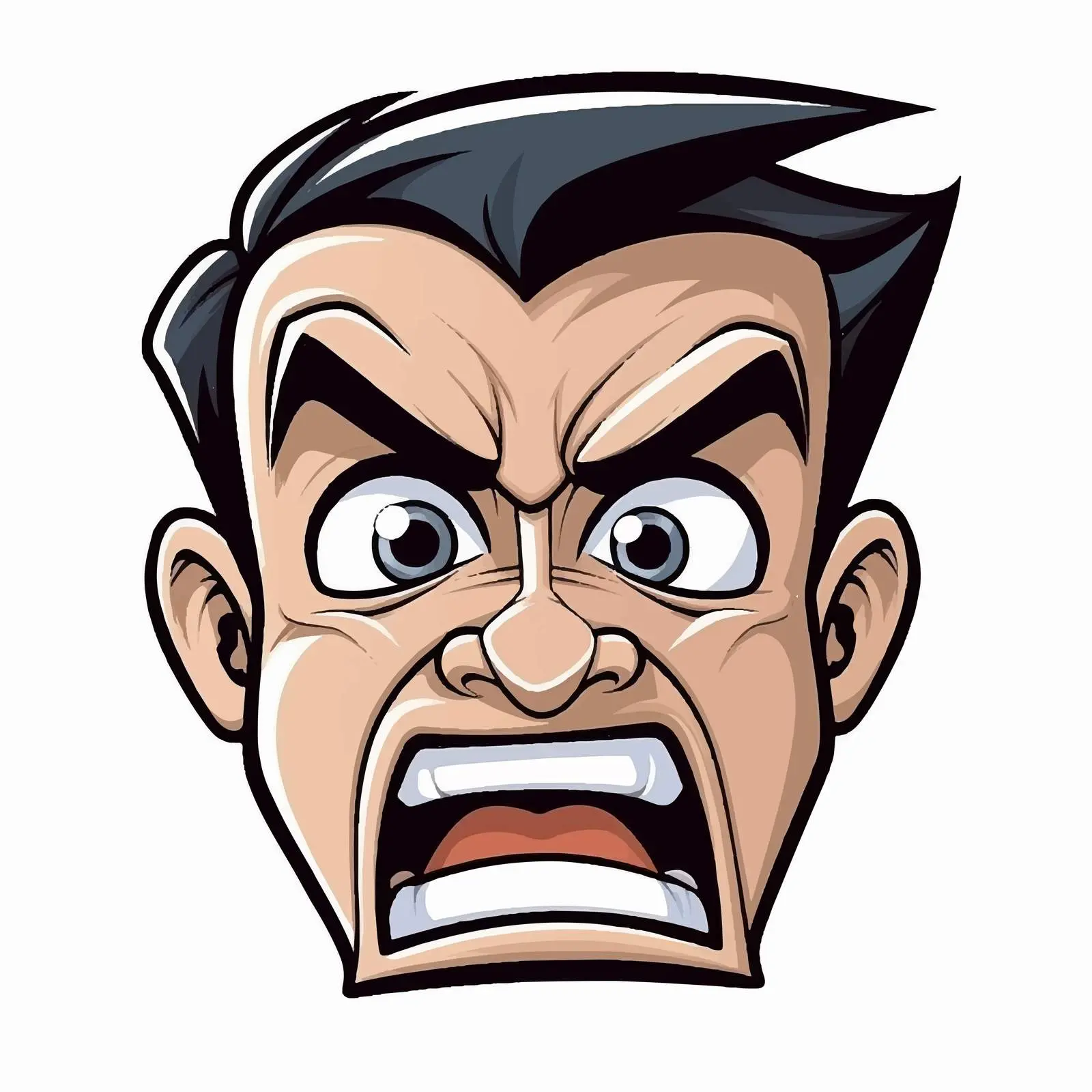 Cartoon Comic Face Vector Icon on White Background — free download from Dotvec