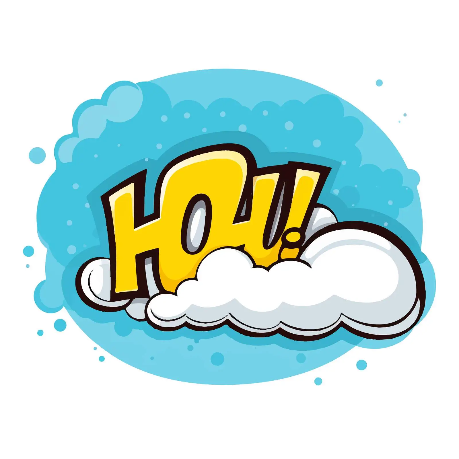 Comic Speech Bubble Illustration with HRU Text — free download from Dotvec