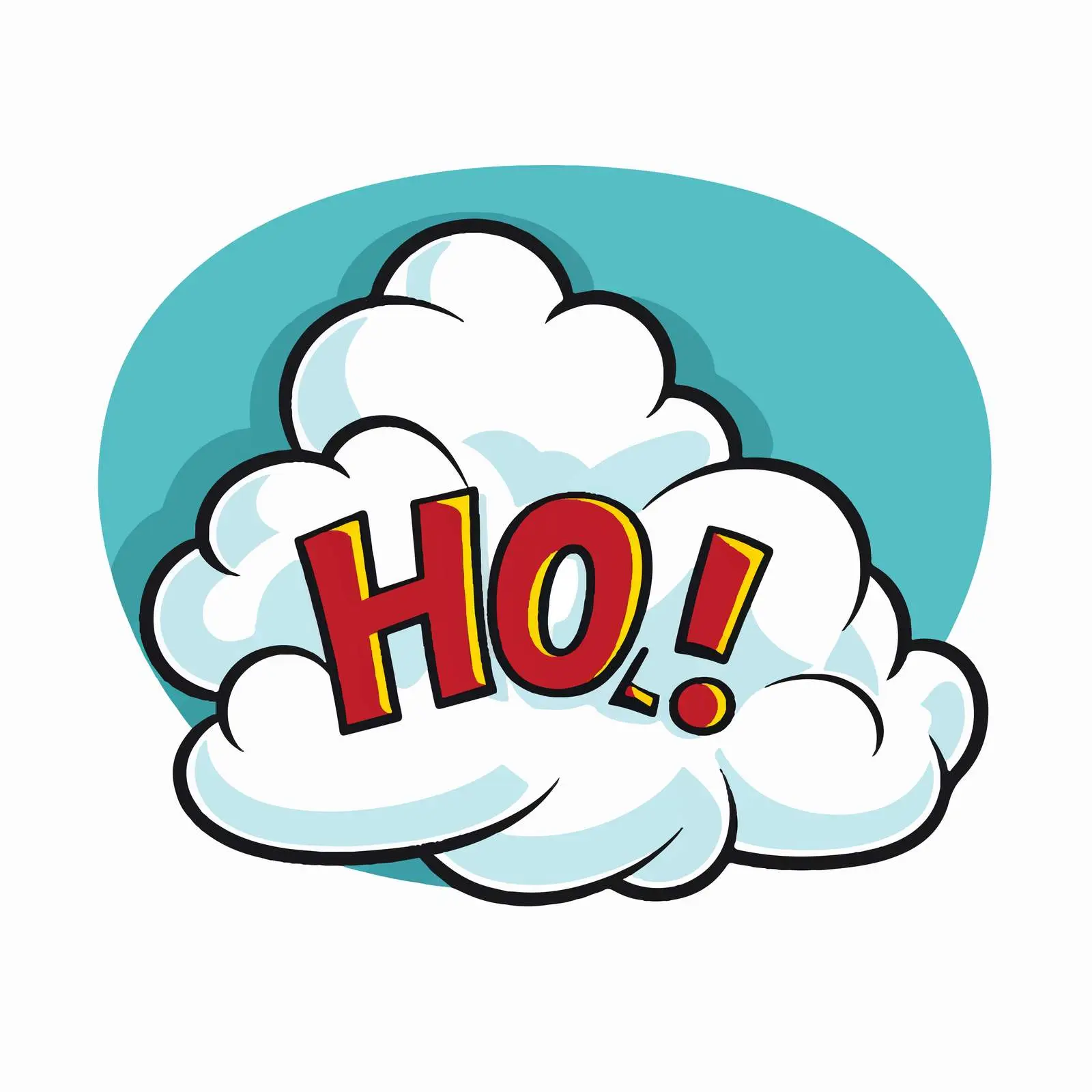 Comic Speech Bubble with HRU Text Illustration — free download from Dotvec