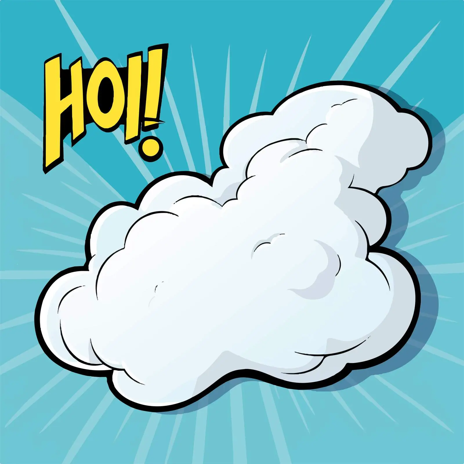 Comic Speech Bubble with HRU Text Illustration — free download from Dotvec