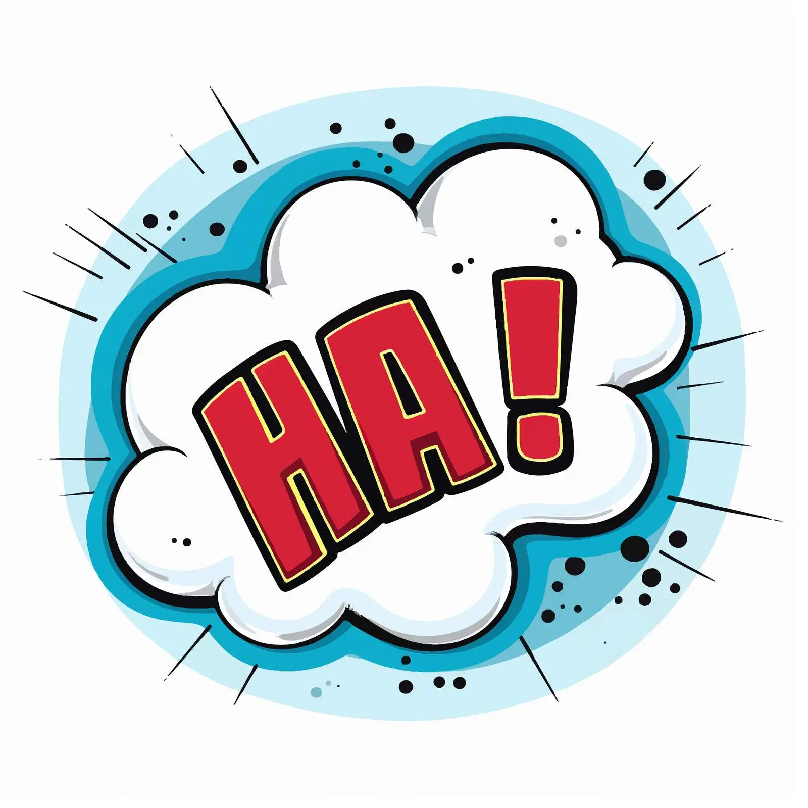 Comic Speech Bubble with HRU Text Illustration — free download from Dotvec