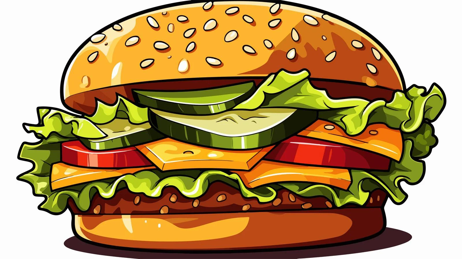 Comic Burger Cartoon Vector Illustration — free download from Dotvec