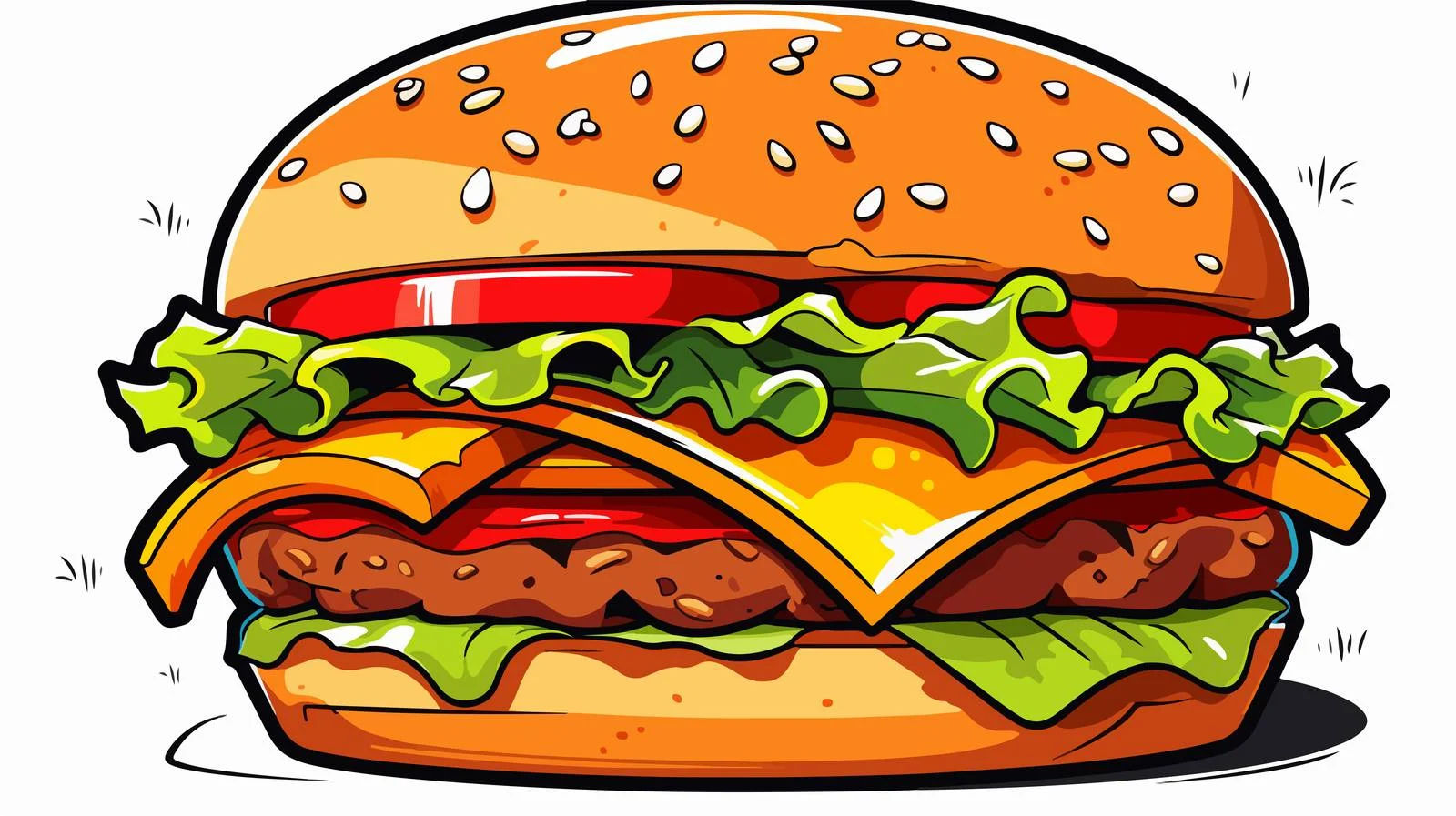 Comic Burger Vector Illustration — free download from Dotvec