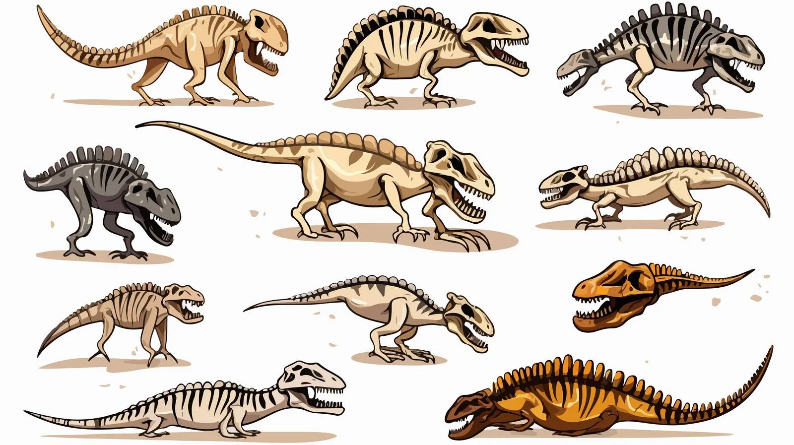 Comic Dinosaur Bones Vector Illustration — free download from Dotvec