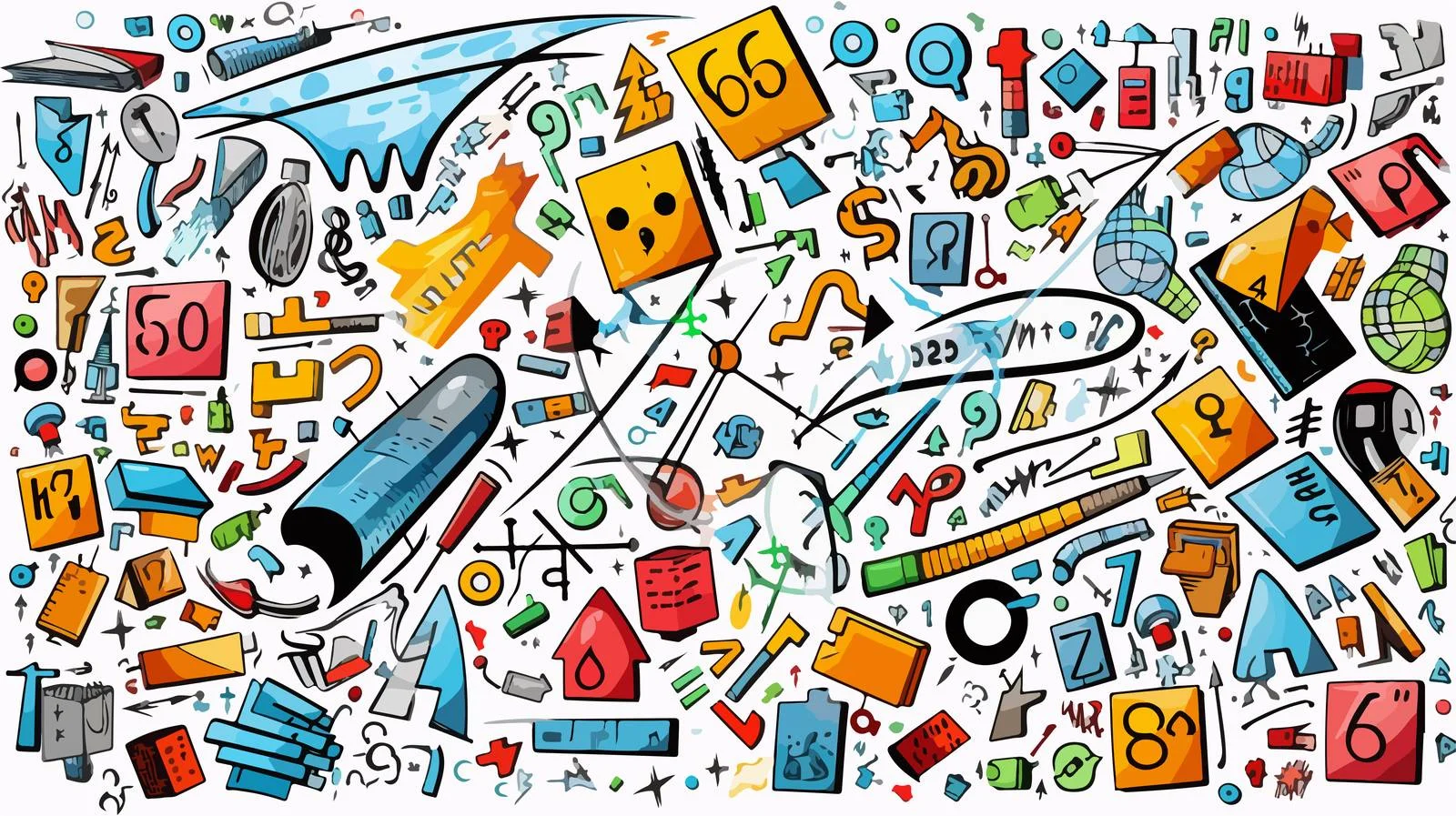 Comic Math Symbols Illustration — free download from Dotvec