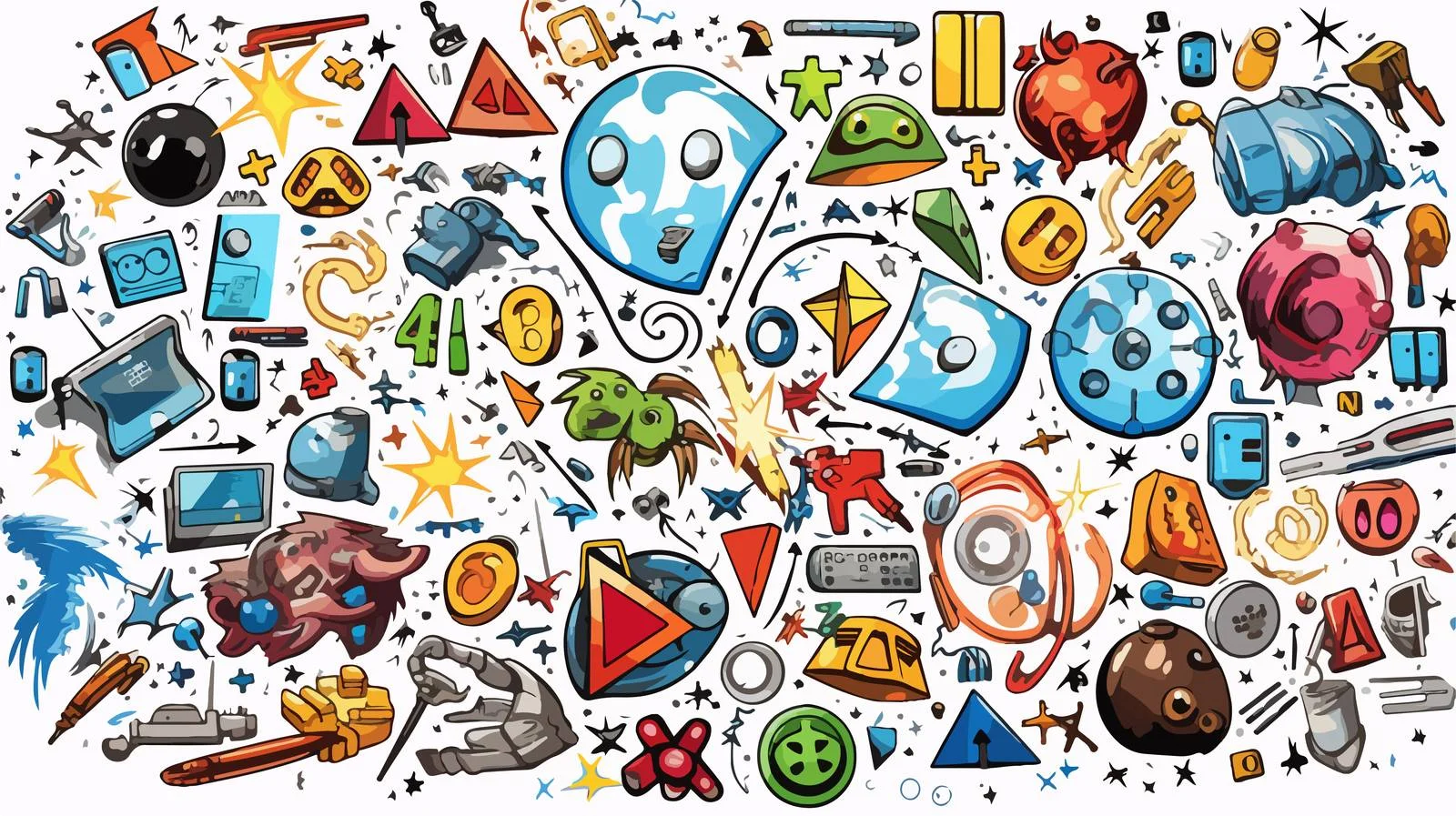 Comic Math Symbols Illustration — free download from Dotvec