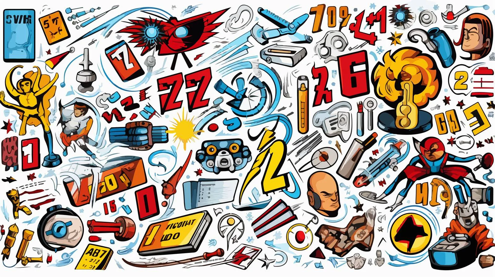 Math Symbols in Comic Book Style — free download from Dotvec