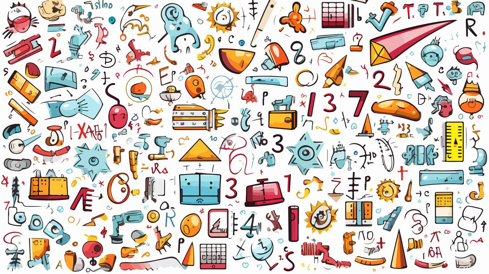 Comic Math Symbols Vector Illustration — free download from Dotvec