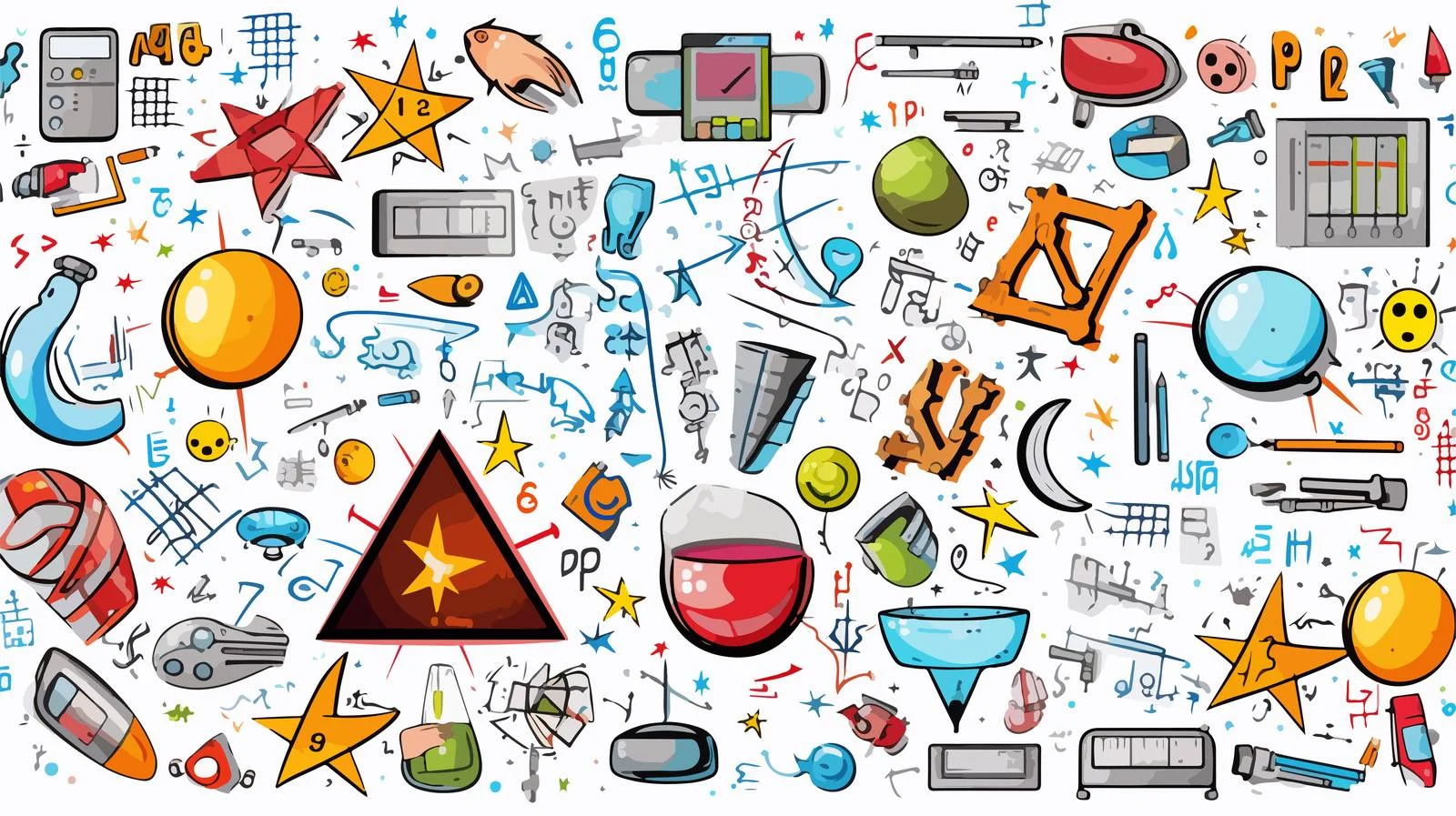 Comic Math Symbols Cartoon Vector — free download from Dotvec