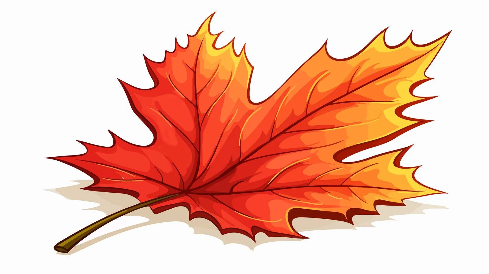 Autumnal Leaf Cartoon Illustration — free download from Dotvec