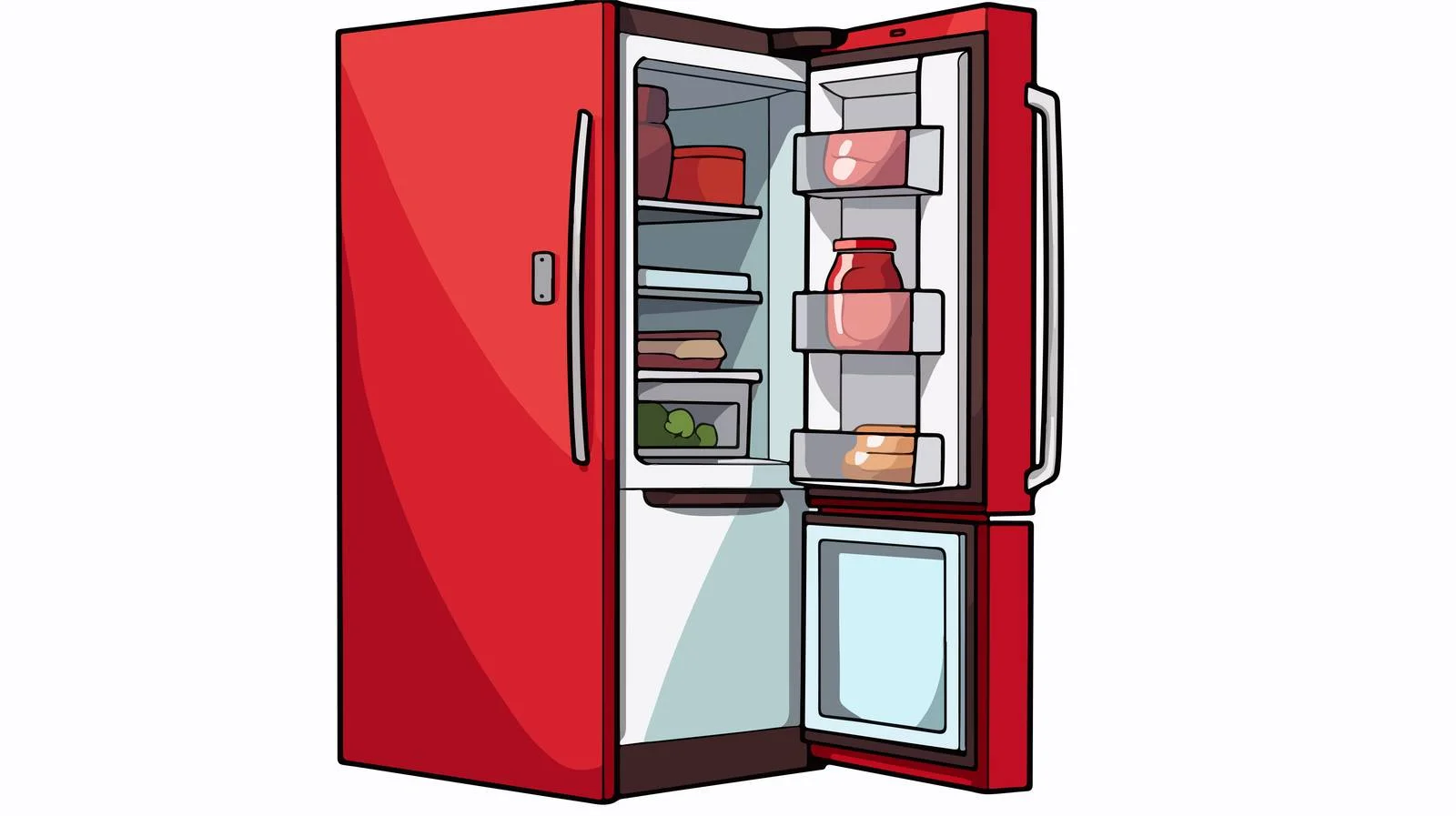 Comic Fridge Freezer Cartoon Illustration — free download from Dotvec