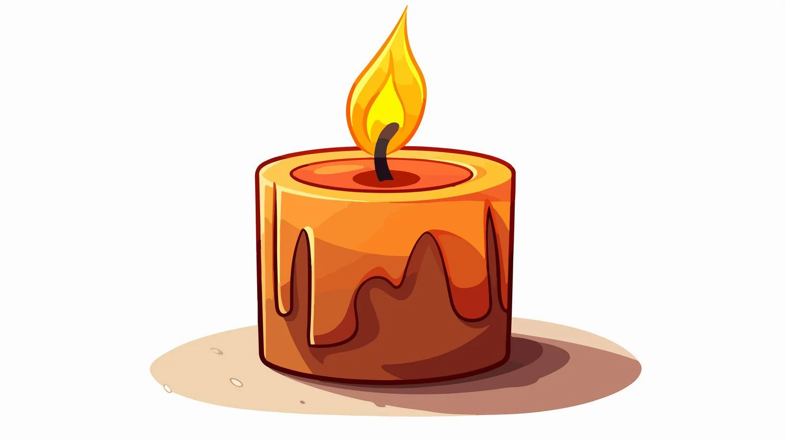 Comic-Style Lit Candle Illustration — free download from Dotvec