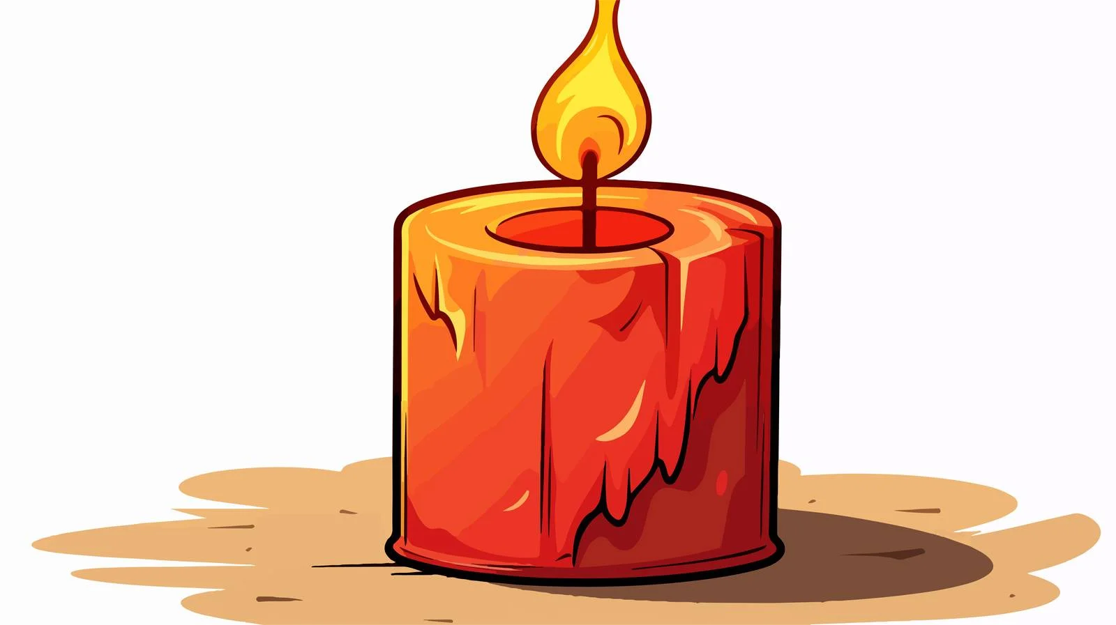 Comic Style Lit Candle Illustration — free download from Dotvec