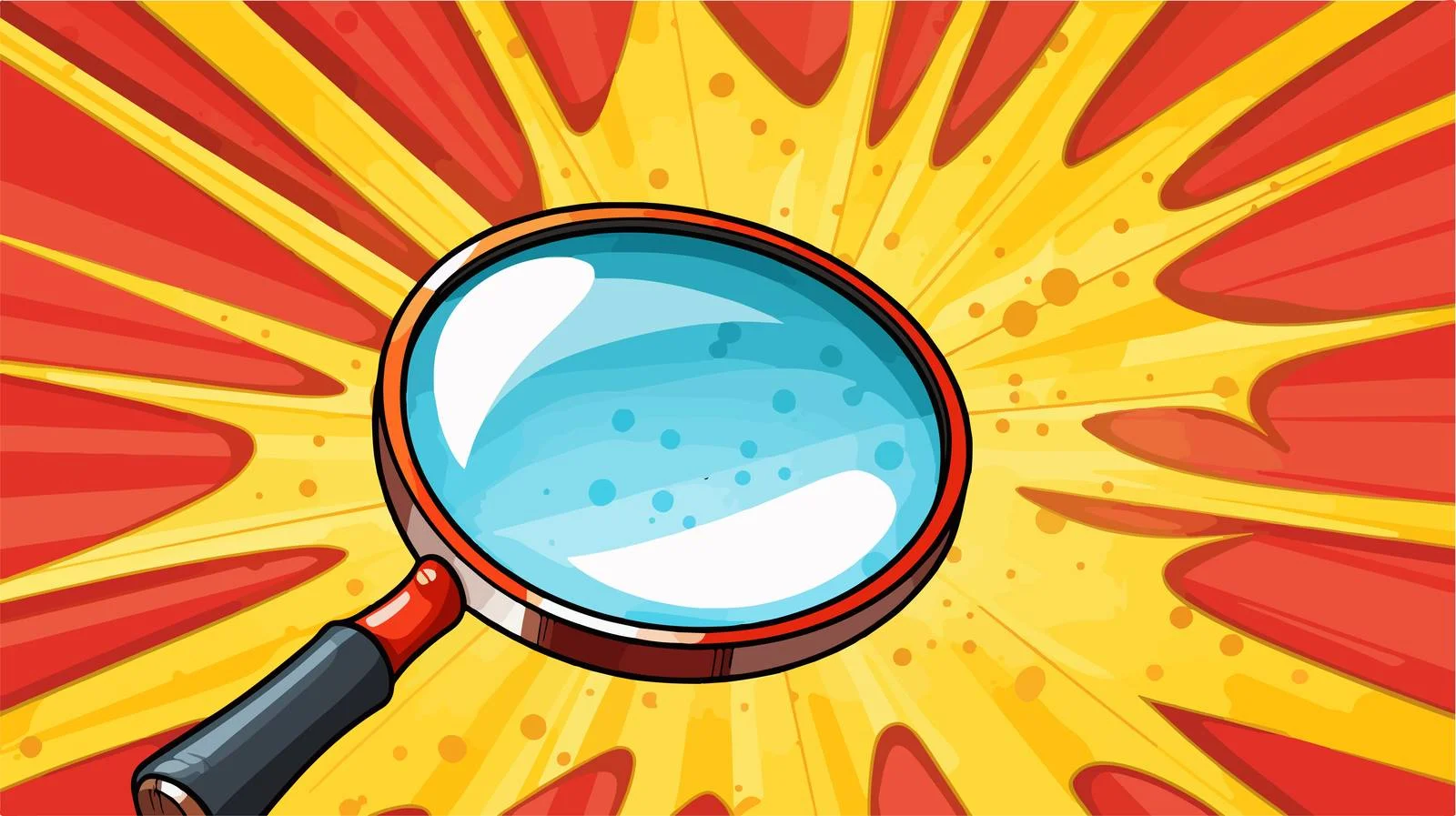 Comic Book Magnifying Glass Cartoon — free download from Dotvec