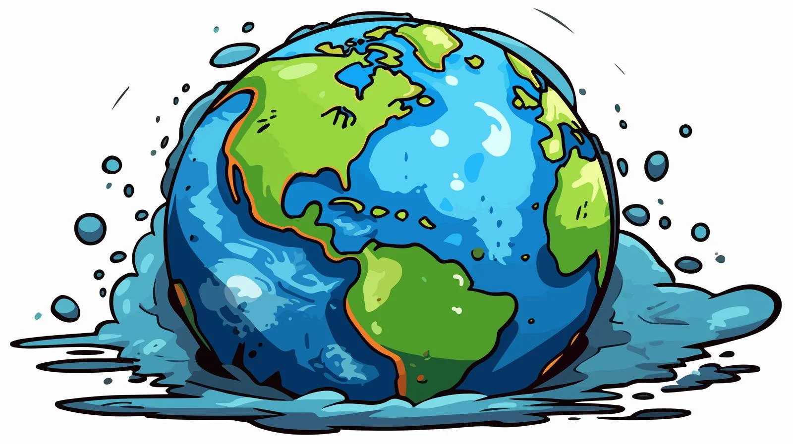 Comic Earth Cartoon Illustration — free download from Dotvec