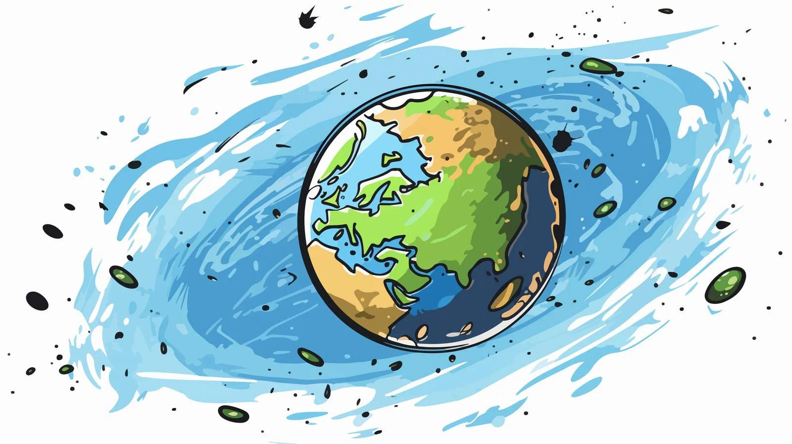 Cartoon Earth Comic Illustration — free download from Dotvec