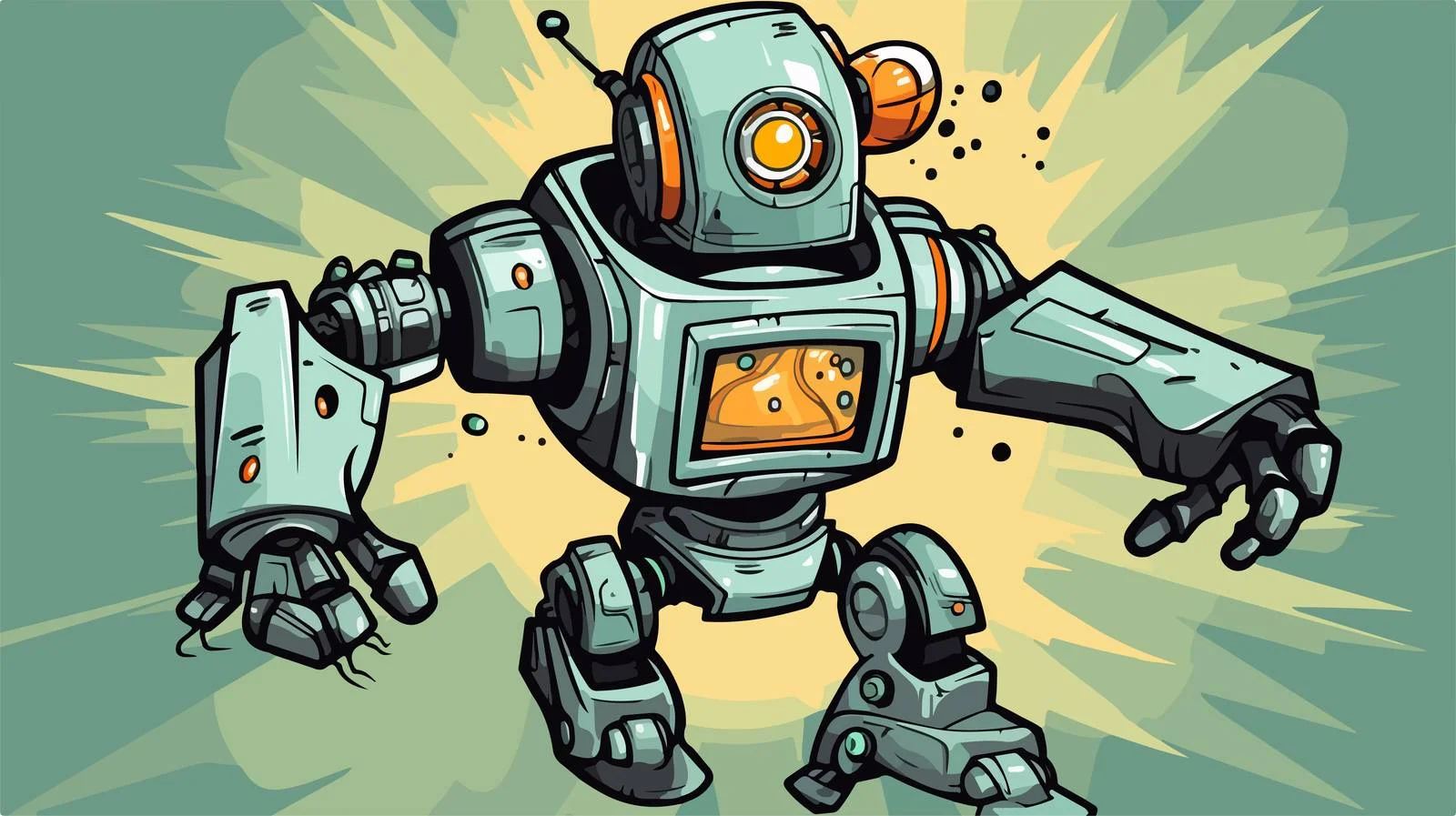 Comic Robot Cartoon Vector Car — free download from Dotvec