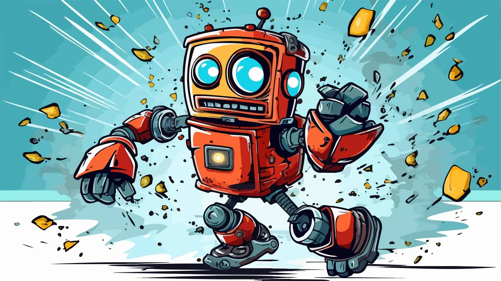 Robot Malfunction Comic Illustration — free download from Dotvec