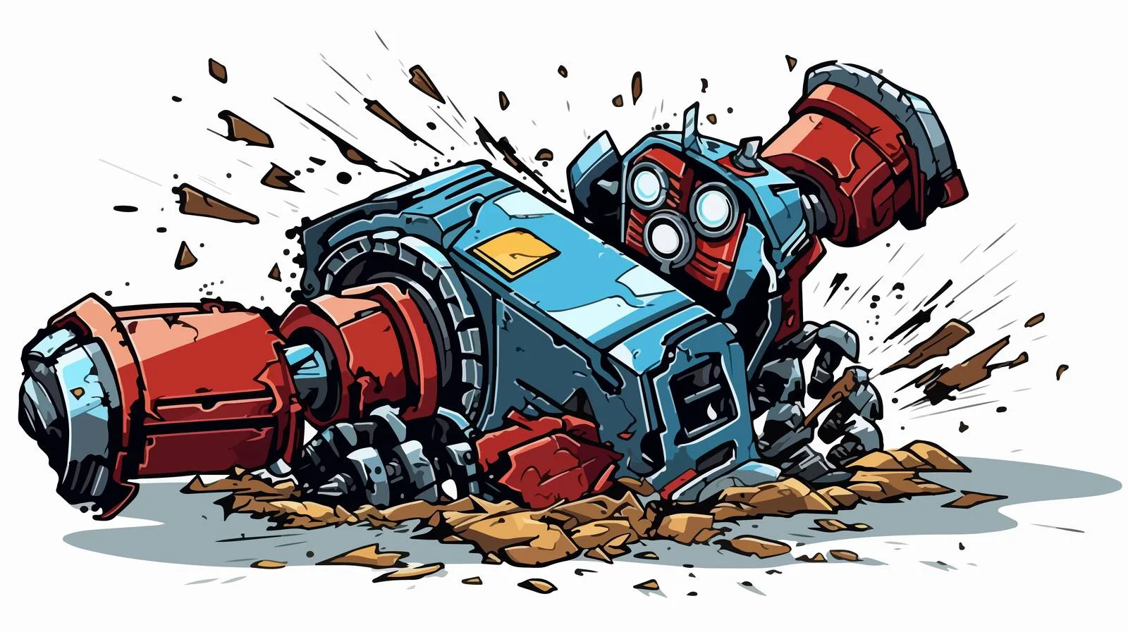 Robot Malfunction Comic Cartoon — free download from Dotvec