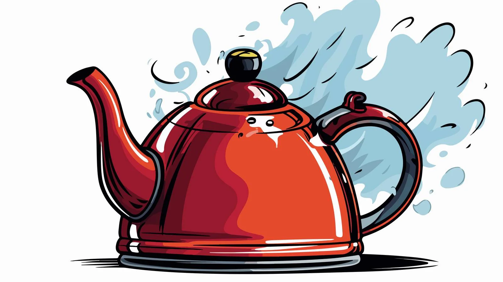 Steaming Kettle Comic Illustration — free download from Dotvec