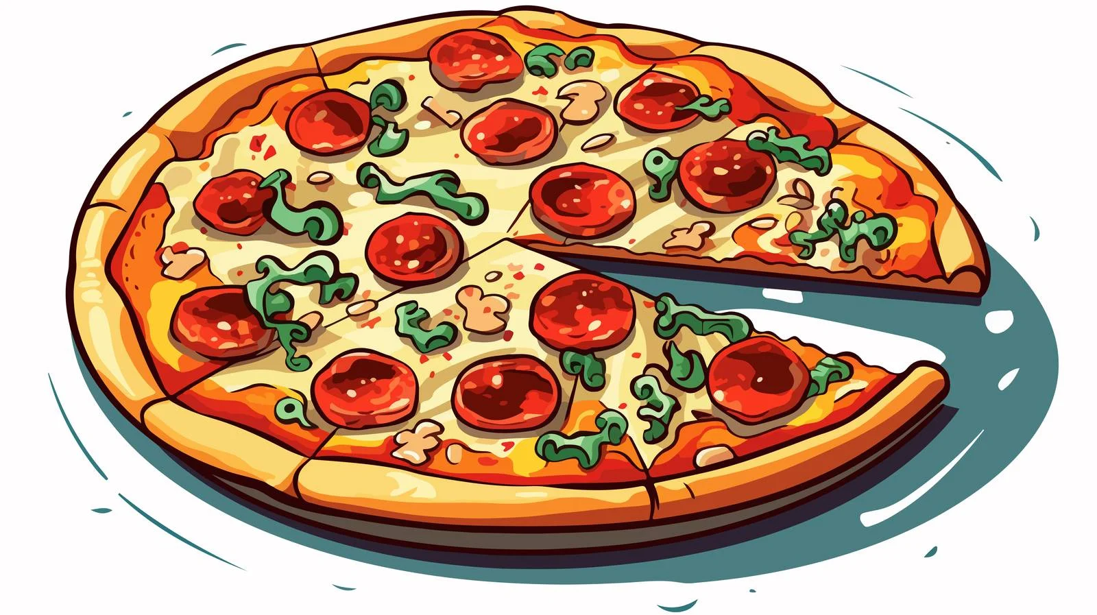 Fun Pizza Cartoon Illustration — free download from Dotvec