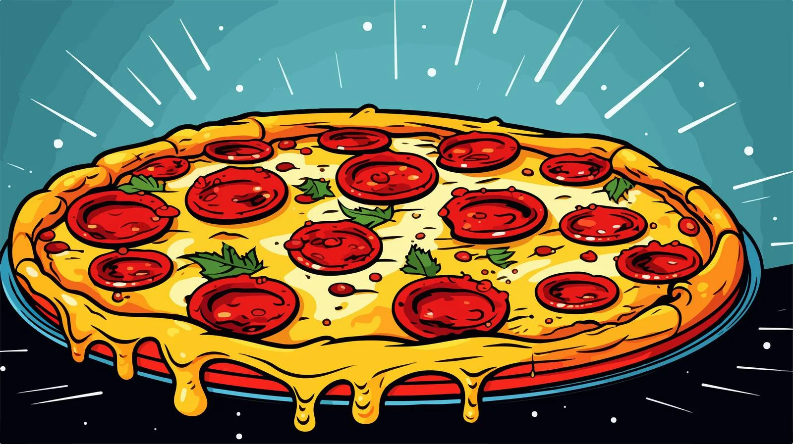 Comic-Style Pizza Cartoon Vector Illustration — free download from Dotvec