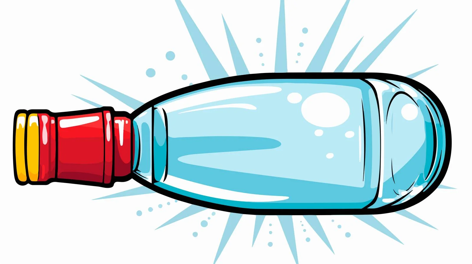 Comic Book Style Water Bottle Vector — free download from Dotvec