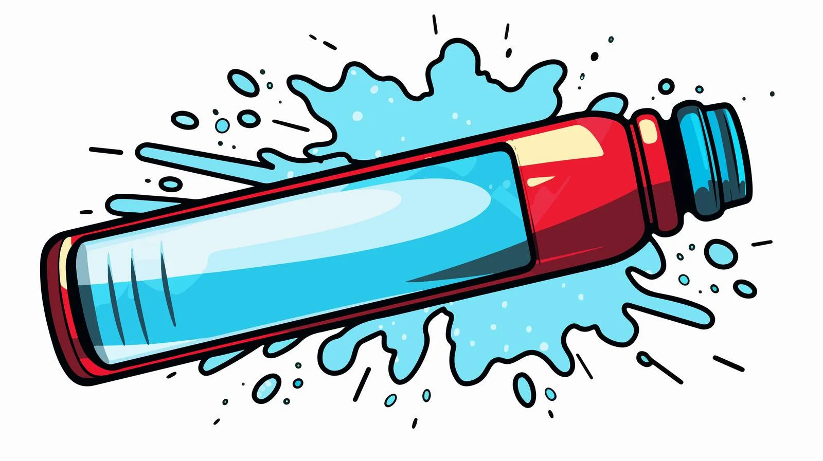 Comic Water Bottle Vector Illustration — free download from Dotvec