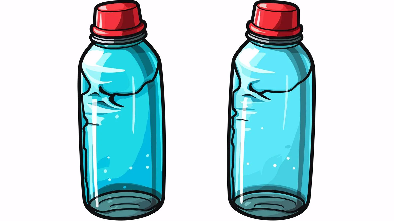 Comic Cartoon Water Bottle Vector Illustration — free download from Dotvec