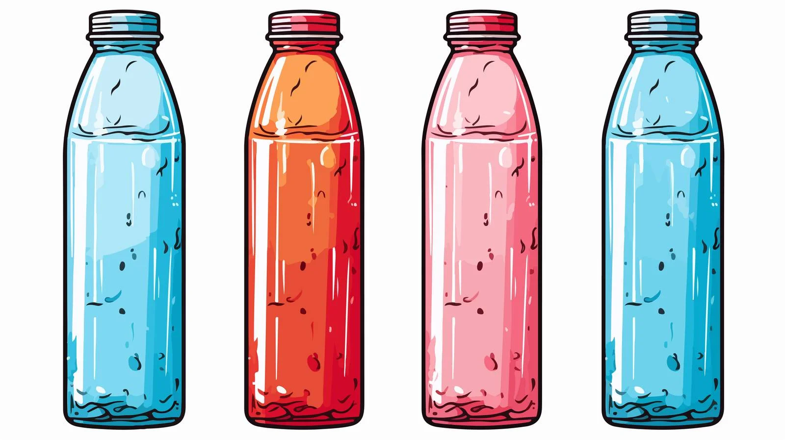 Cartoon Water Bottle Vector Illustration — free download from Dotvec