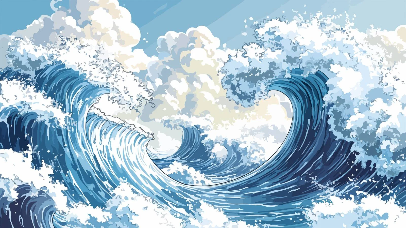 Comic Wave Cartoon Vector Illustration — free download from Dotvec