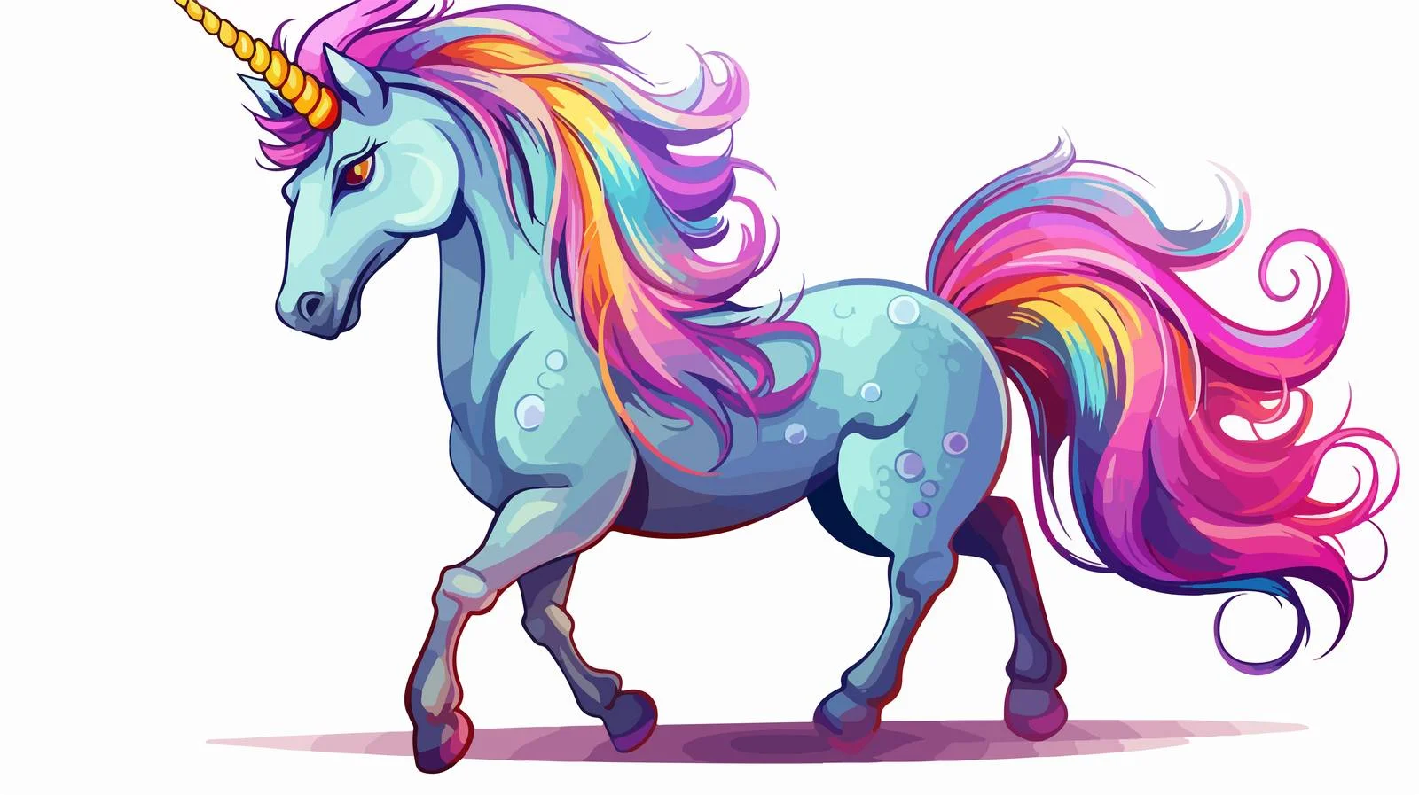 Whimsical Cartoon Unicorn Vector Illustration — free download from Dotvec
