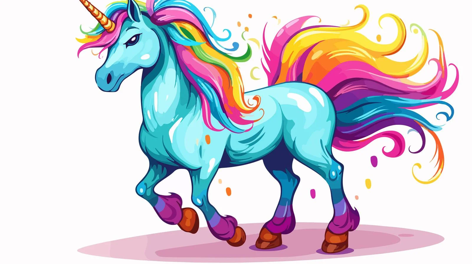 Quirky Cartoon Unicorn Illustration — free download from Dotvec