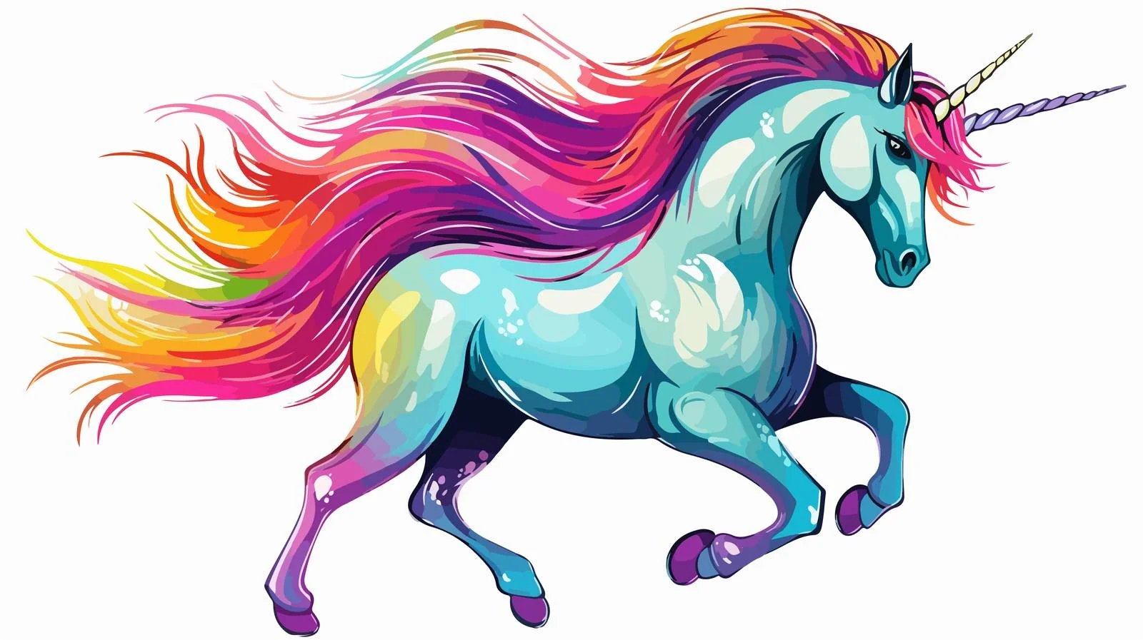 Quirky Cartoon Unicorn Illustration — free download from Dotvec