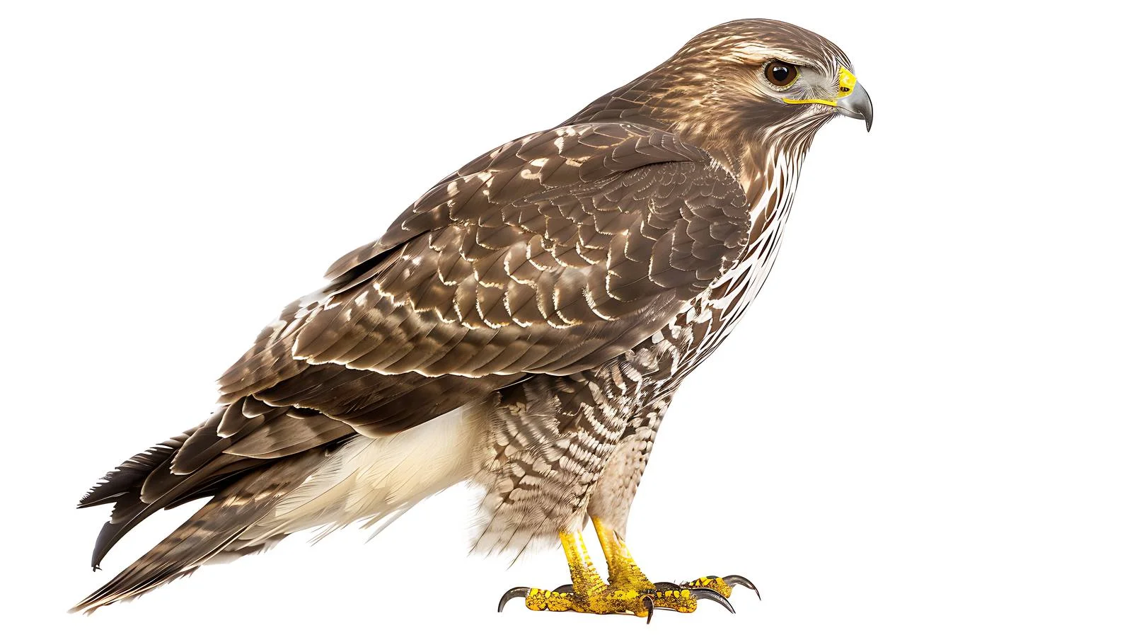 Graceful Common Buzzard Isolated on White — free download from Dotvec