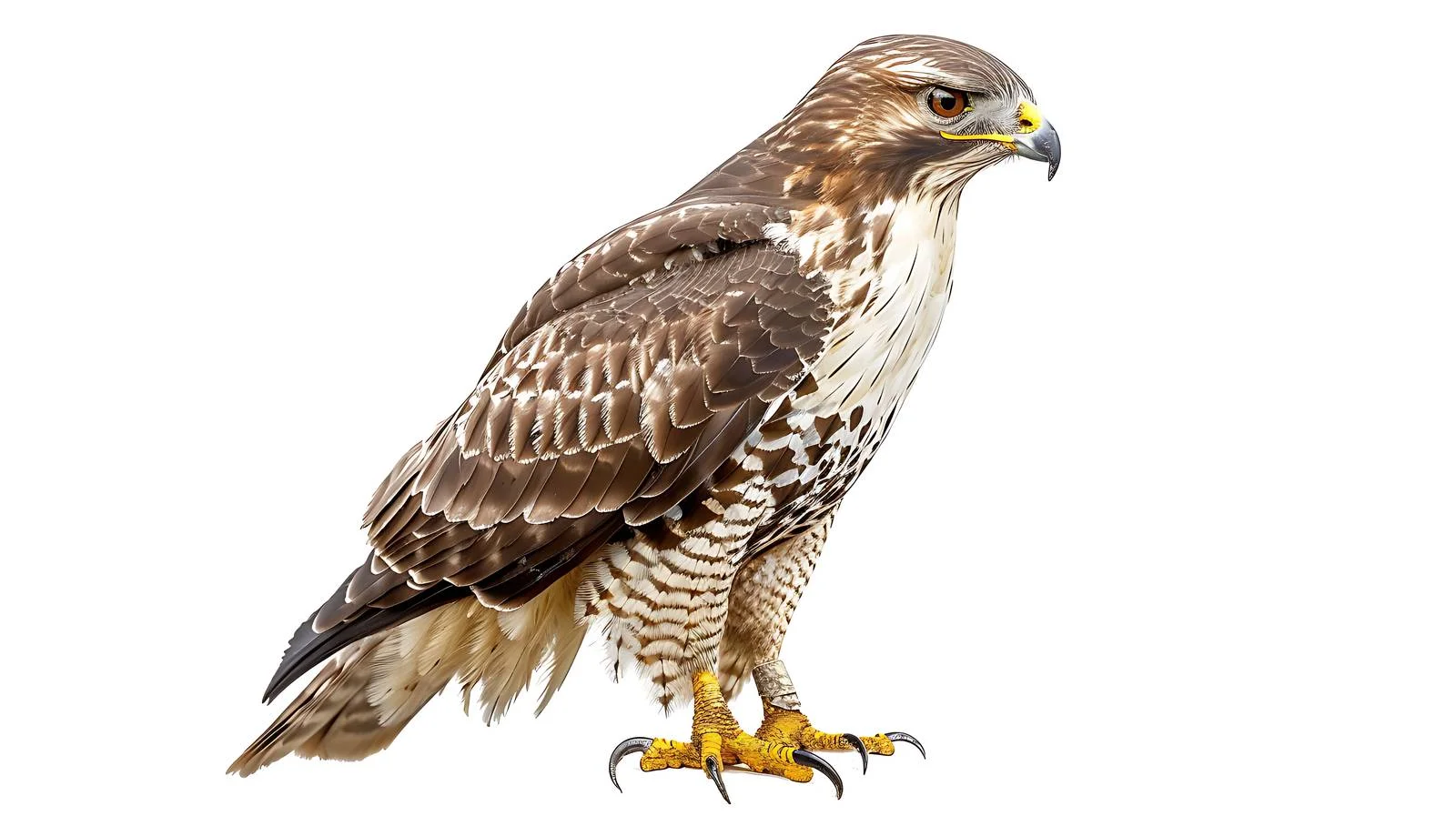 Majestic Common Buzzard Bird on White — free download from Dotvec