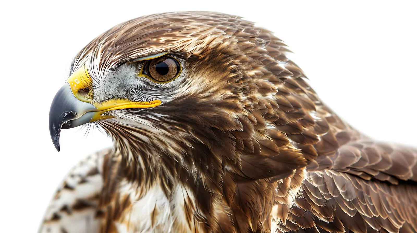 Detailed Common Buzzard Portrait Isolated White — free download from Dotvec