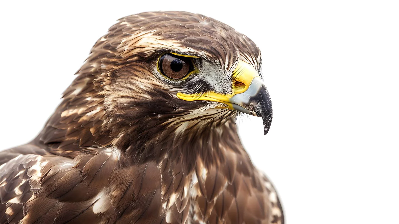 Detailed Common Buzzard Close-Up on White — free download from Dotvec
