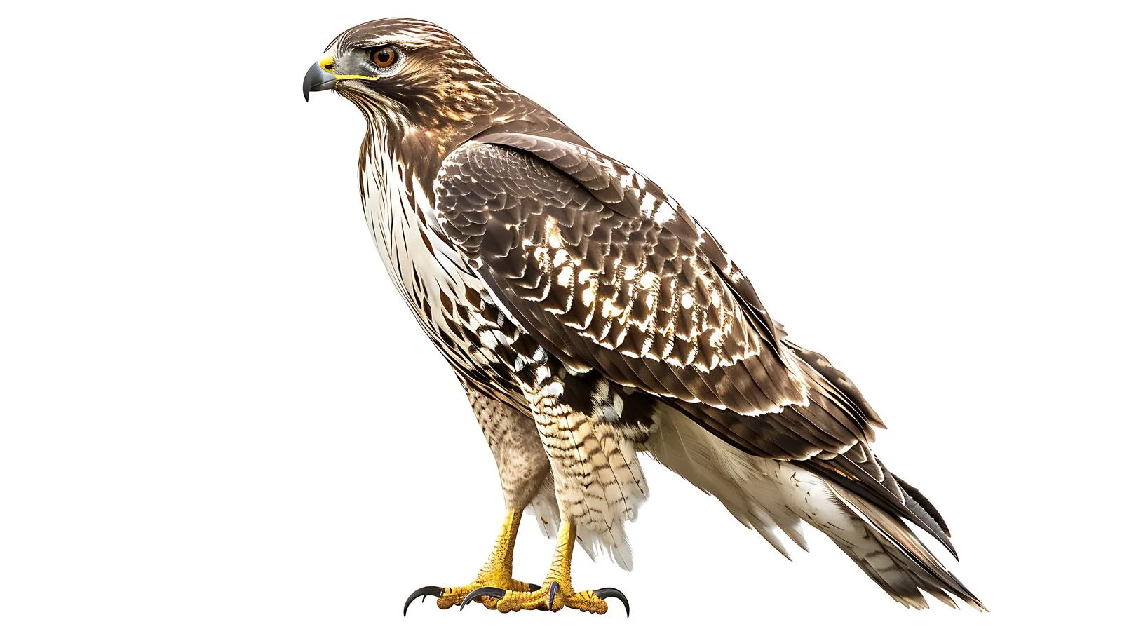 Majestic Common Buzzard on White Background — free download from Dotvec